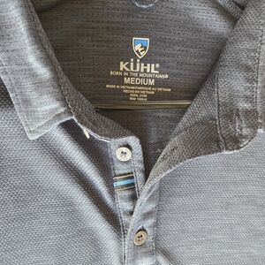 Kuhl Men's Engineered Polo Short Sleeve Blue Sz M UPF Lightweight Workwear Golf